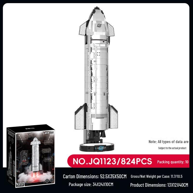 JiQi JQ1123 Building Blocks Spacecraft Rocket Model Educational Toy for Children