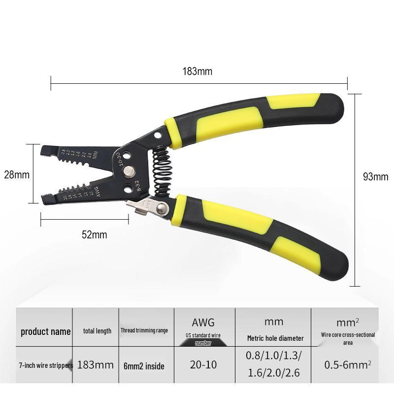Universal Electrician Wire Strippers and Crimping Pliers, Multifunctional Tool for Wiring and Cable Cutting
