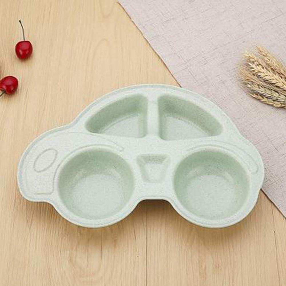 

Детские тарелки для малышей, тарелка в форме мультяшной машины, отдельные тарелки для детской еды, детская столовая посуда, поднос для посуды зелёный