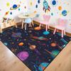 Outer Space Galaxy Rug for Kids Bedroom, Solar System Play Carpet, Universe Theme Non-Slip Floor Mat for Boys and Girls