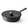 SENSARTE Deep Frying Pan 30cm with Lid, Non-stick Coating, IH and Gas Stove Compatible, Stir-fry Pan, All Heat Source Compatible, 5-Layer Construction
