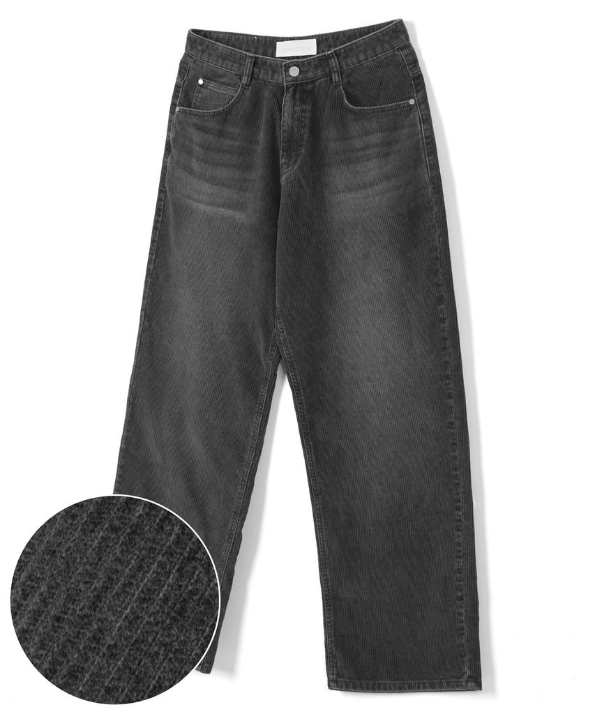Sekeonmonollogeu Pigment Brush Corduroy Wide Pants Dark Gray_Sept029Dgray