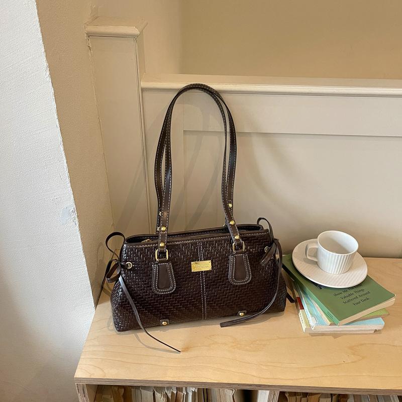 Borsa a tracolla alla moda di grandi dimensioni in stile retrò per donna, Borsa a mano in stile Boston