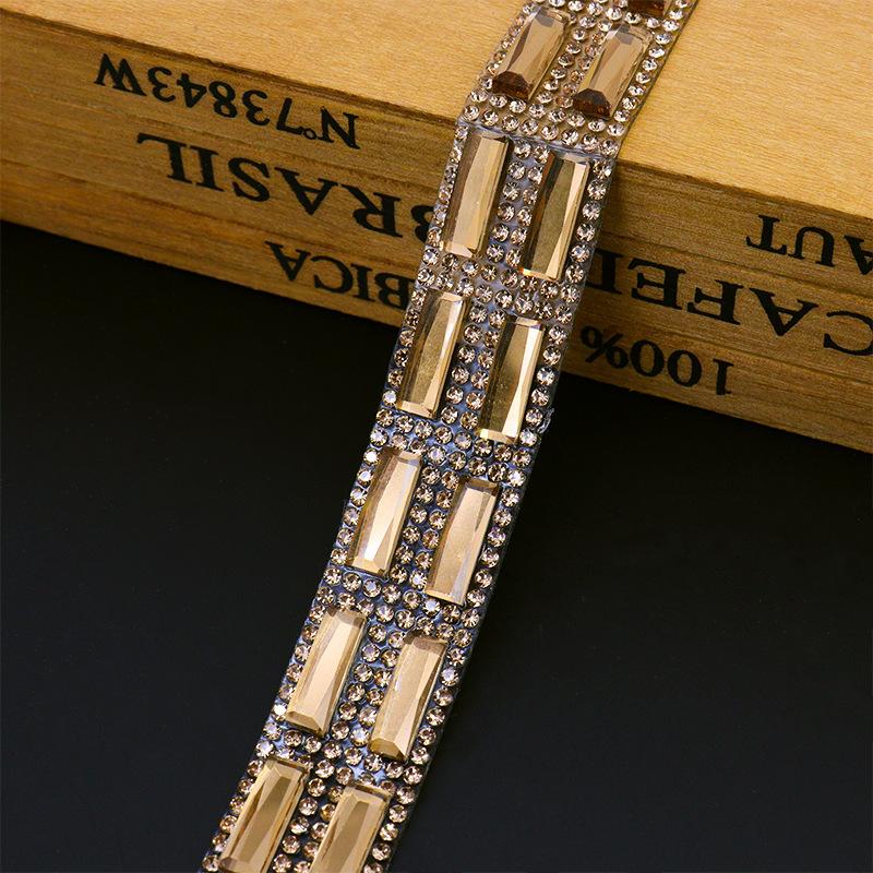 Hot Fix Ribbon Diy Hot-Melt Adhesive Diy Decoration Crystal Ribbon For Belt Embellishment Clothing Decoration Bridal