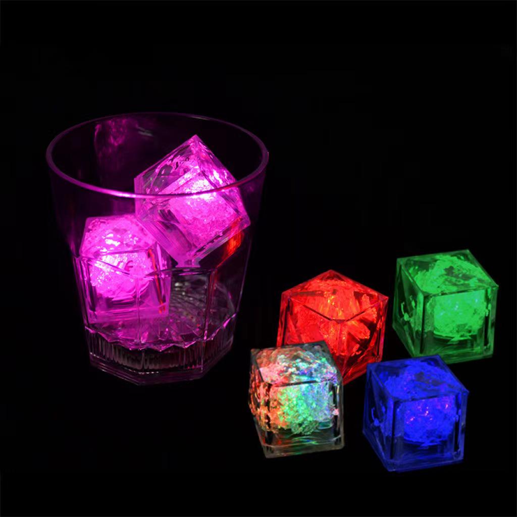 Water-Activated Multicolor LED Ice Cube Lights for Nighttime Ambience