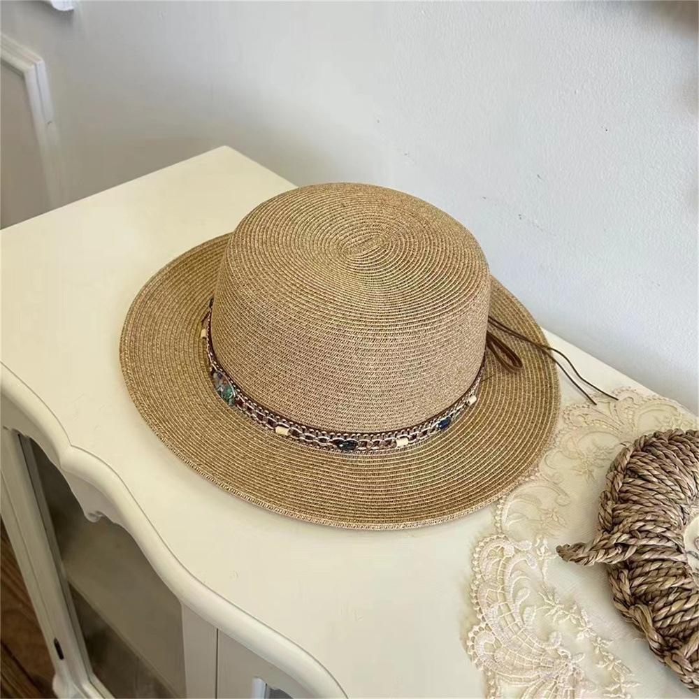 

Мужская и женская дорожная широкополая соломенная шляпа, пара, отпуск, пляж, джазовая шляпа-цилиндр, защита от солнца, тень, прохладная шляпа, тренд Adult average size