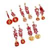 Fashion Jewelry Red Yuanbao Earrings Drip Oil Hollow Out Good Luck Drop Earrings  Party