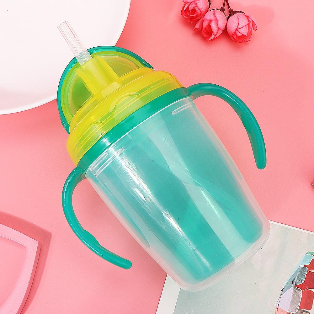 Baby Cup Bottle Straw Water Feeding Portable Handle Training Drinker Accessories (Pink)
