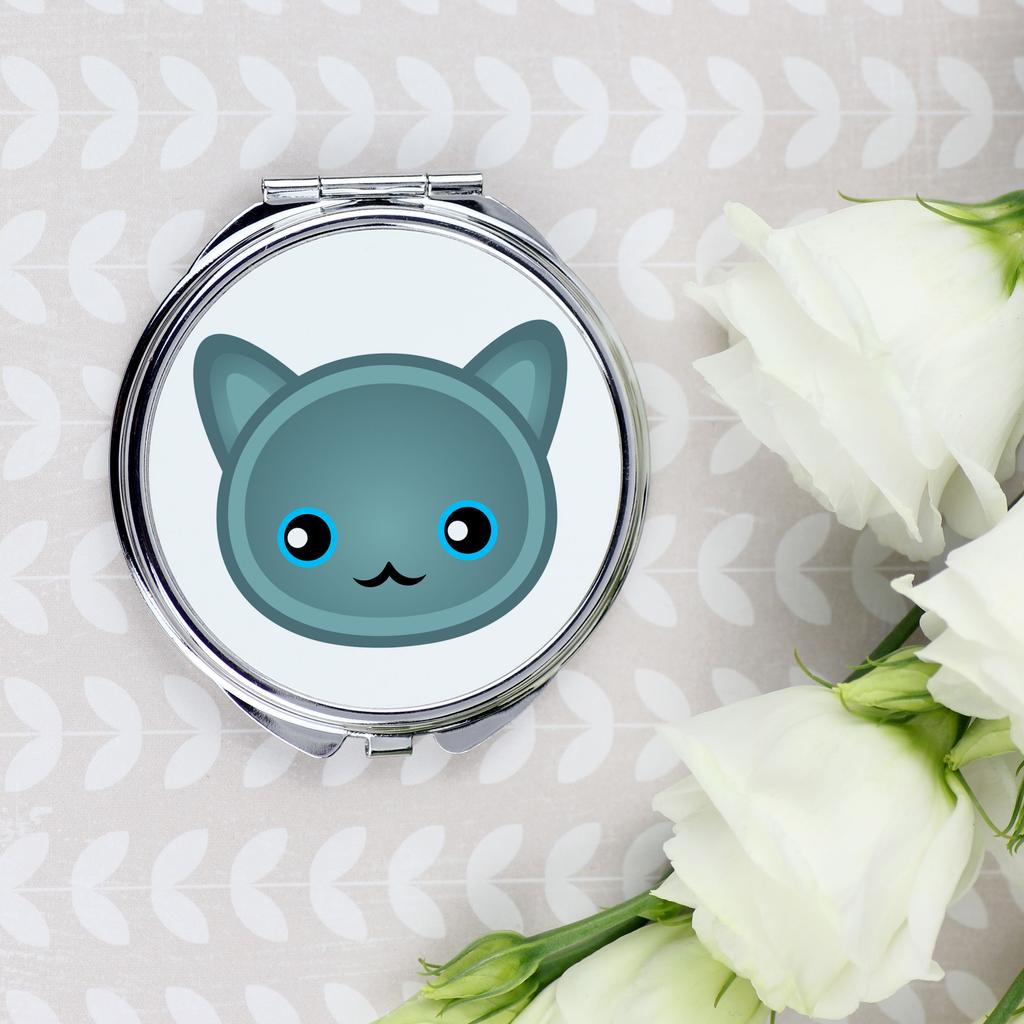 Russian Blue - pocket mirror for a purse by Art-Dog