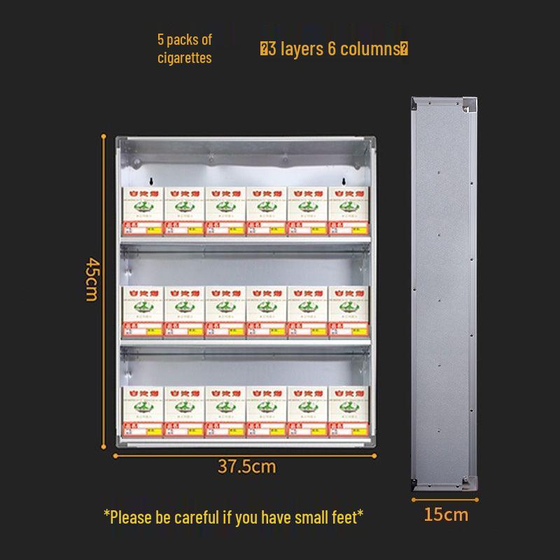

Wall-Mounted Cigarette Display Rack: Convenience Store Cabinet with Pusher System