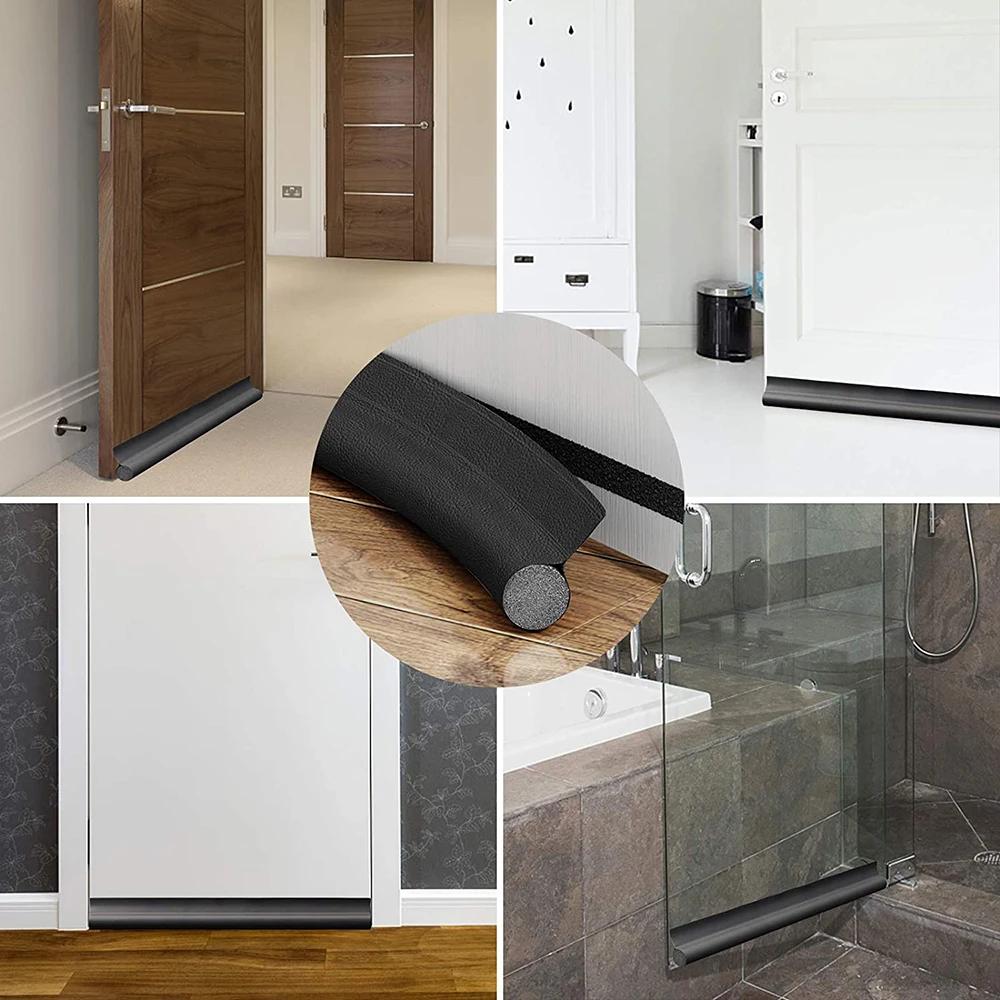 1pc Door Bottom Sealing Strip, Adjustable Weatherstrip Under Door Draft Stopper, Anti-cold One Side Foam Blocker, Weather Strip