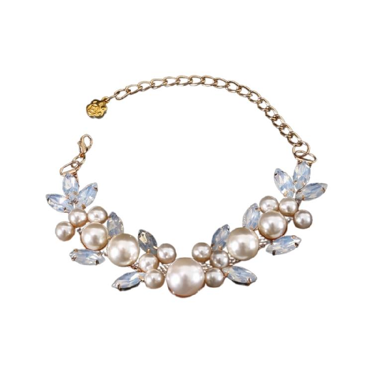 

Cats Wedding Collar Studded Crystal Pet Pearls Collars Wedding Photo Props L