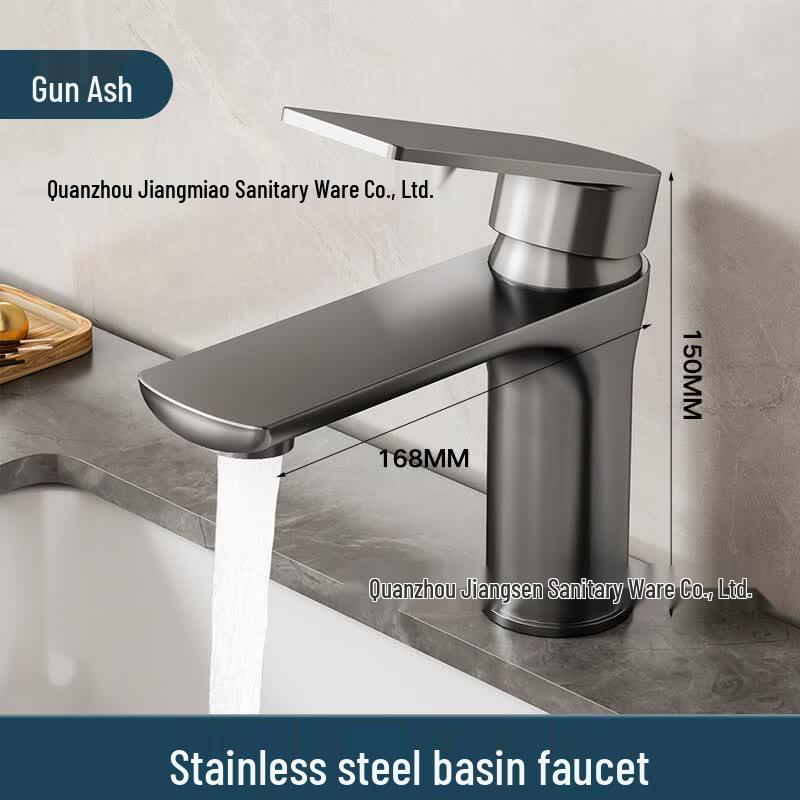 TLXT Stainless Steel Gunmetal Grey Basin Faucet
