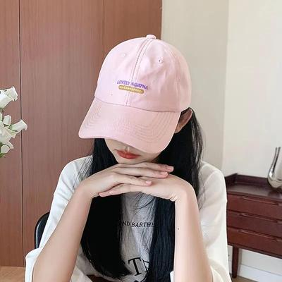 Korean Pink Letters Embroidery Baseball Cap For Women Soft Cotton Snapback Visors Sports Hat Outdoor Sun Protection Hip Hop Caps