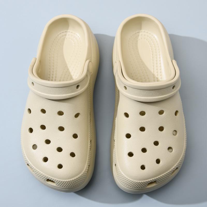 

Женские летние новые дышащие шлепанцы EVA для улицы, на толстой подошве, увеличивающие рост, нескользящие, износостойкие, пляжные сандалии 44-45 хаки