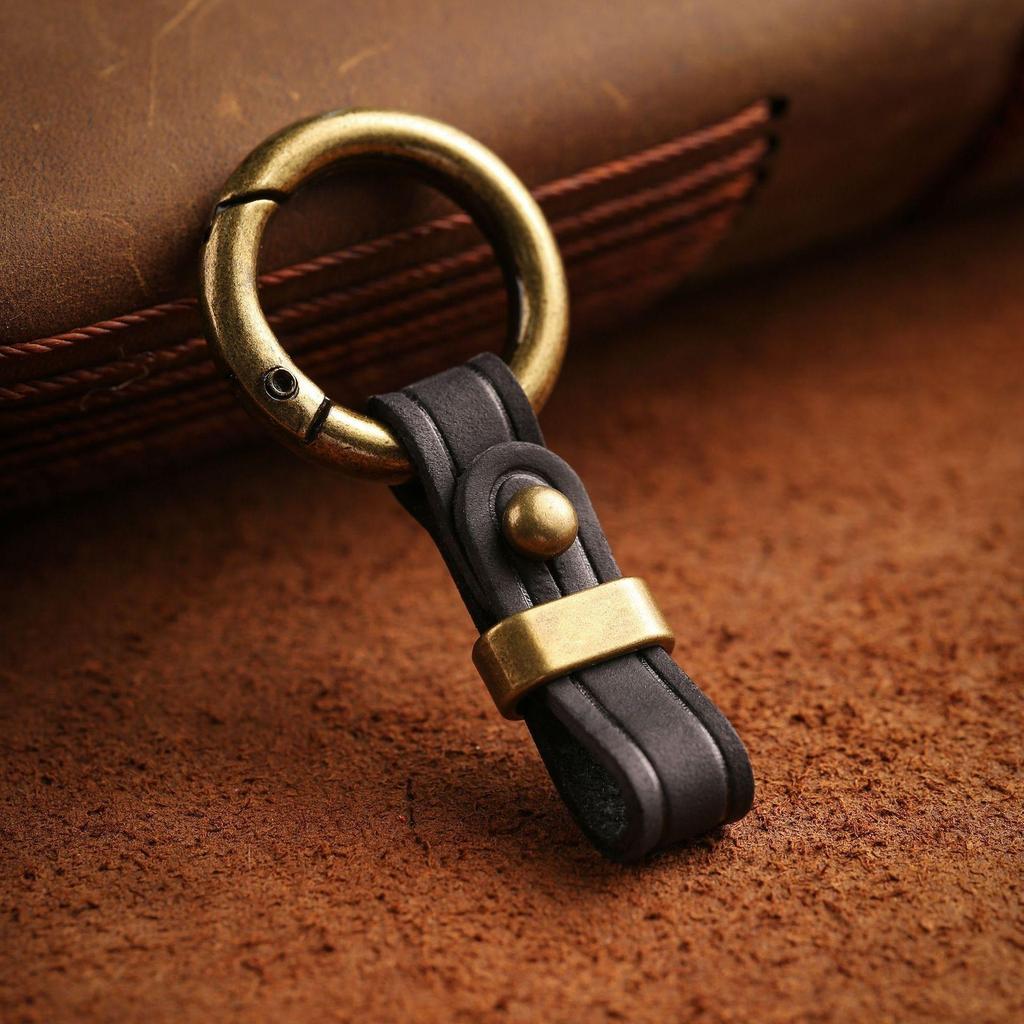 Genuine Leather Car Key Holder Metal Keychain EDC Smart Wallet Belt Hanging Keys Ring Small Gifts Man Keys Organizer