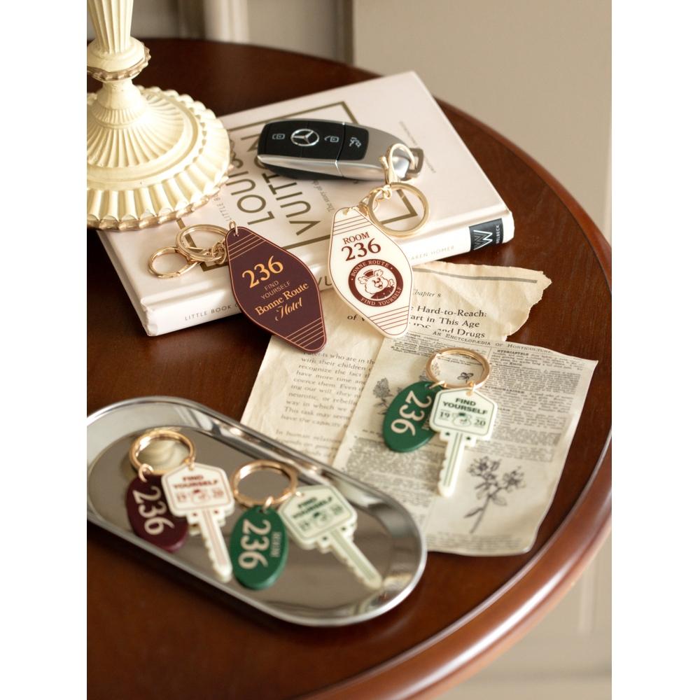 Daiso Travel Key Shaped Key Ring Green  1000  B