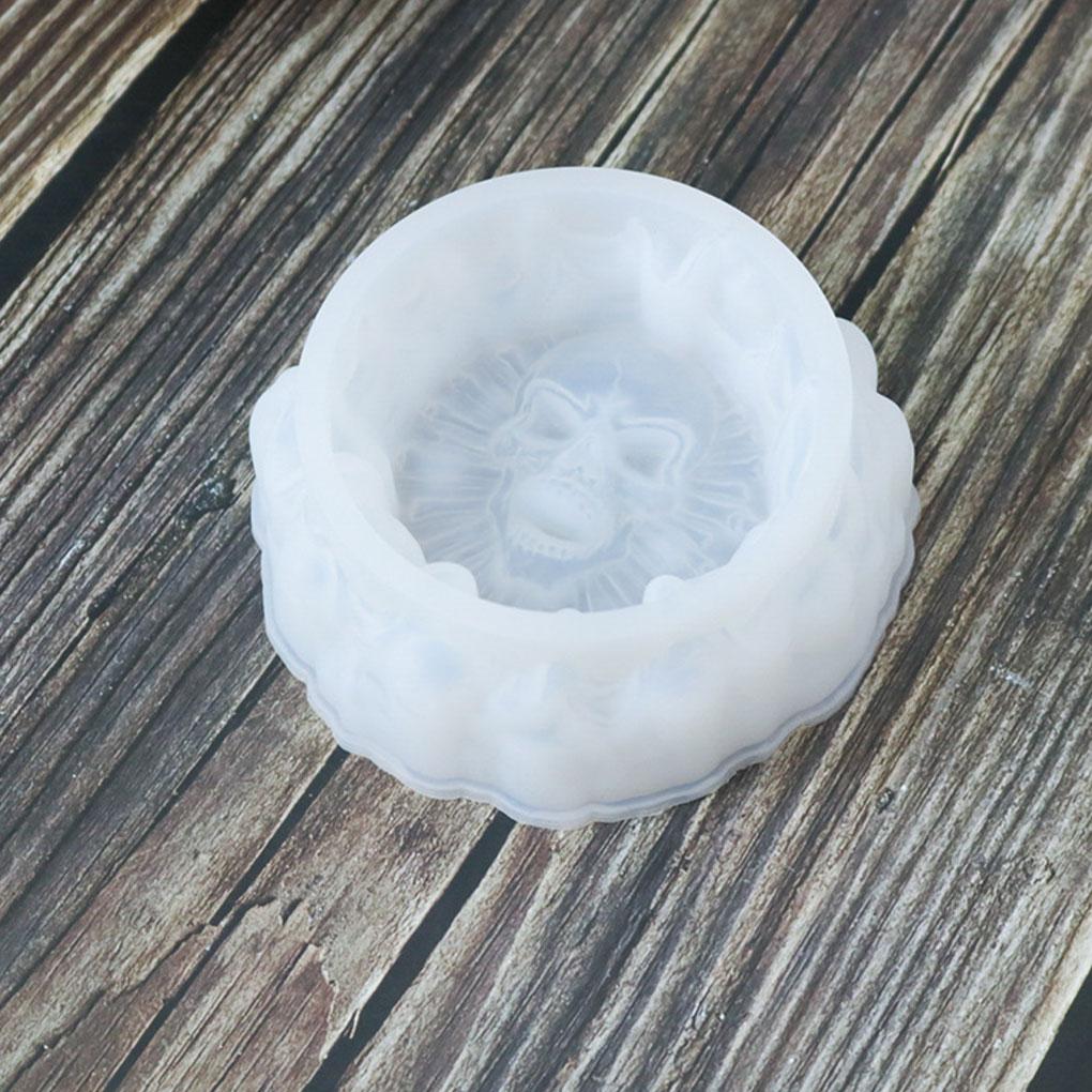 Skeleton Skull Ashtray Silicone Mold Resin Candle Holder Molds Reusable Waterproof Household Easy To Demould Home Decoration Cup