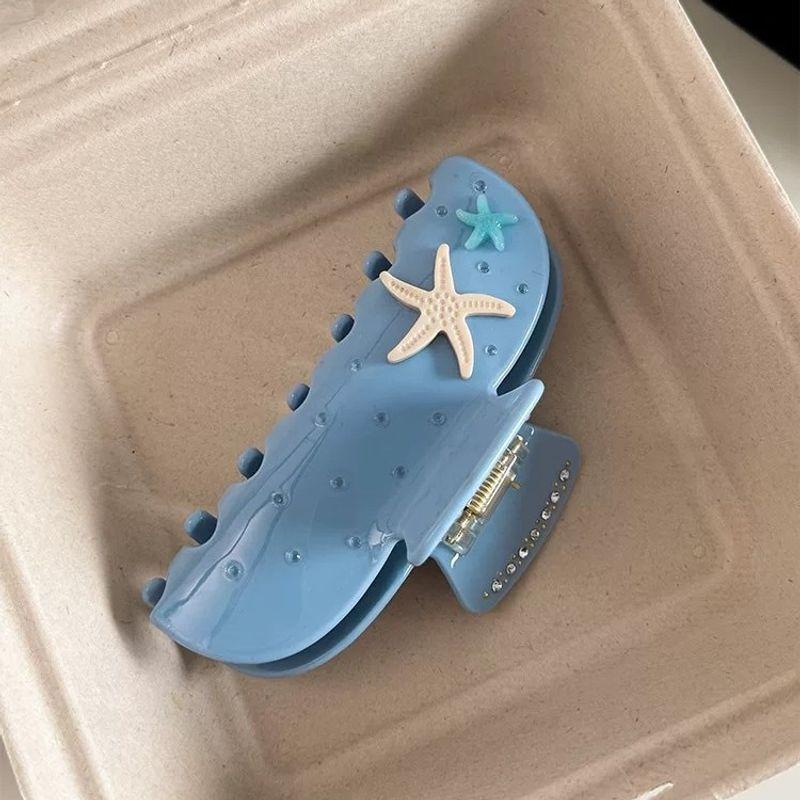 1pc New starfish diamond studded grip clip with simple and high-end temperament, shark clip with ponytail and hair accessories