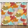 Curtains Autumn Maple Leaf Pattern European and American Blackout Curtain Bedroom No Perforated Curtain Living Room
