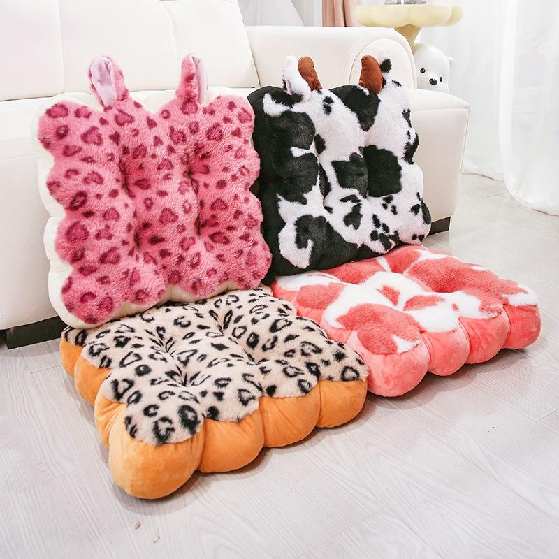 Print Leopard Cushion Animal Office Tatami Fill Doll Plush Pillow Bolster Gift