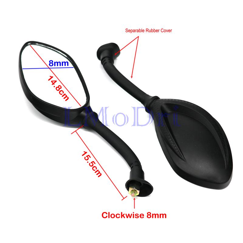 LMoDri Motorcycle Mirror Scooter Electric Bicycle Back Side Mirror Motorbike Rear View Mirrors 8mm Clockwise