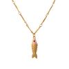 Bohemian Layered Fish Pendant Necklace Colorful Enamel Cute Trendy Adjustable for Teen Girls School Daily Wear