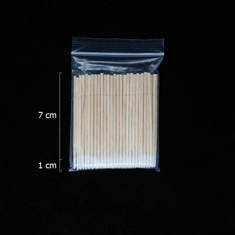 300Pcs Nails Wood Cotton Swab Clean Sticks Nail Polish Remover Art Tools Wooden Cotton Head Manicure Corrector Nail Polish Tool