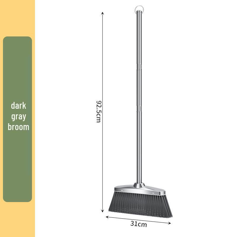 Stainless Steel Household Broom & Dustpan Set for Indoor/Outdoor Use