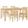 VidaXL Panama 5-piece Dining Set Solid Pine Wood, Dining Table Set, Kitchen Table and Chairs, Set 3345188