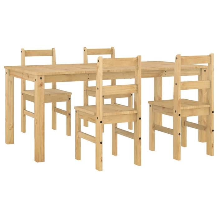VidaXL Panama 5-piece Dining Set Solid Pine Wood, Dining Table Set, Kitchen Table and Chairs, Set 3345188