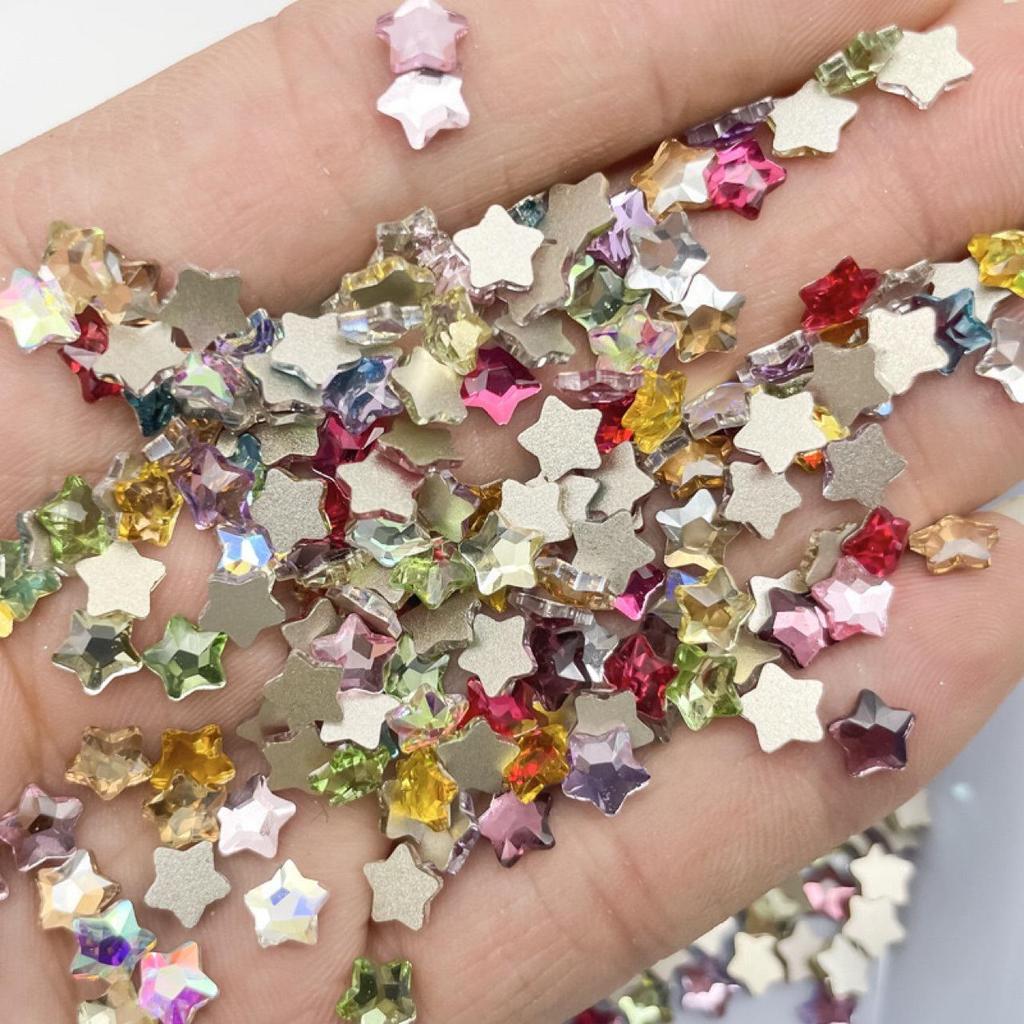Popular Nail Art Starfish & Five-Pointed Star Rhinestones - 6mm & 4mm Flatback Irregular Shapes