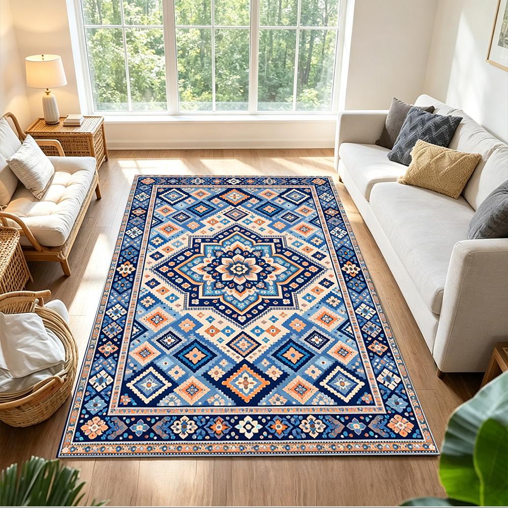 Elegant Floral Pattern Design Non-Slip Home Carpet Design for Office Decor Living Room Bedroom Gift