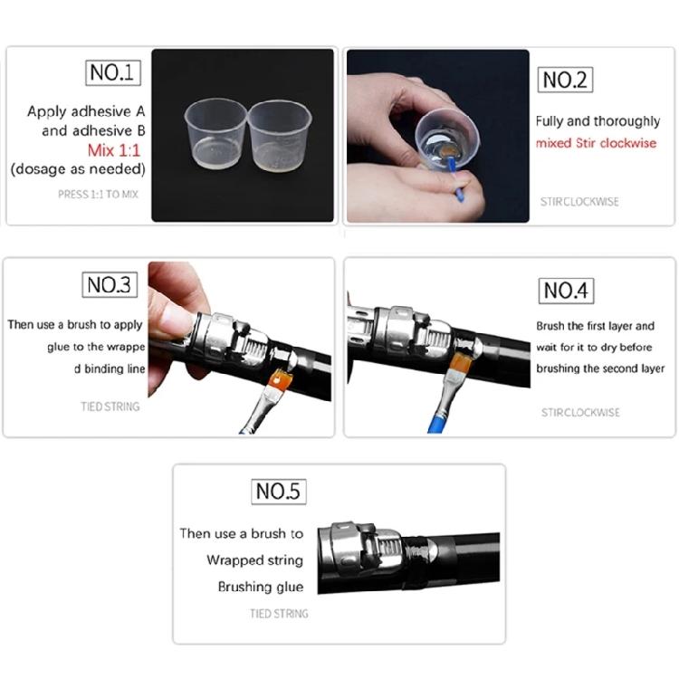 2Pcs Fishing Rod Adhesive Epoxy Resin AB Glues Clear Fishing Rod Repair Glues Fishing Rod Repair Accessories Easy To Use