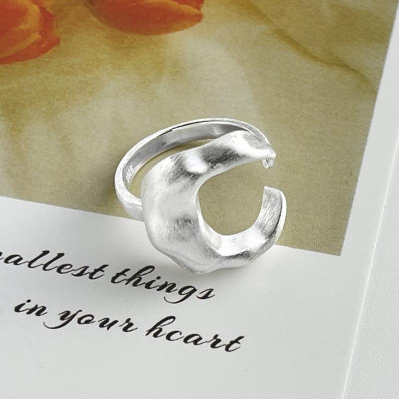 XIYANIKE Matte Frosted Crescent Moon Cuff Finger Rings For Women Girl Hip Hop Fashion New Jewelry Gift Party Rock Anillos Mujer