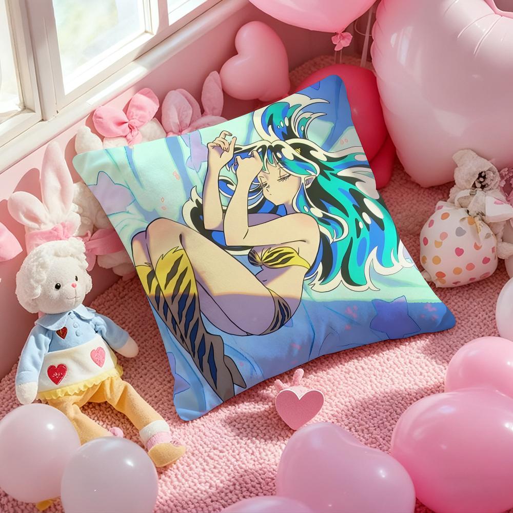 Game Urusei Yatsura Anime Cushion Cover Pattern Printed Pillowcase For Living Room Sofa Cushion Cover & Bedroom Decor