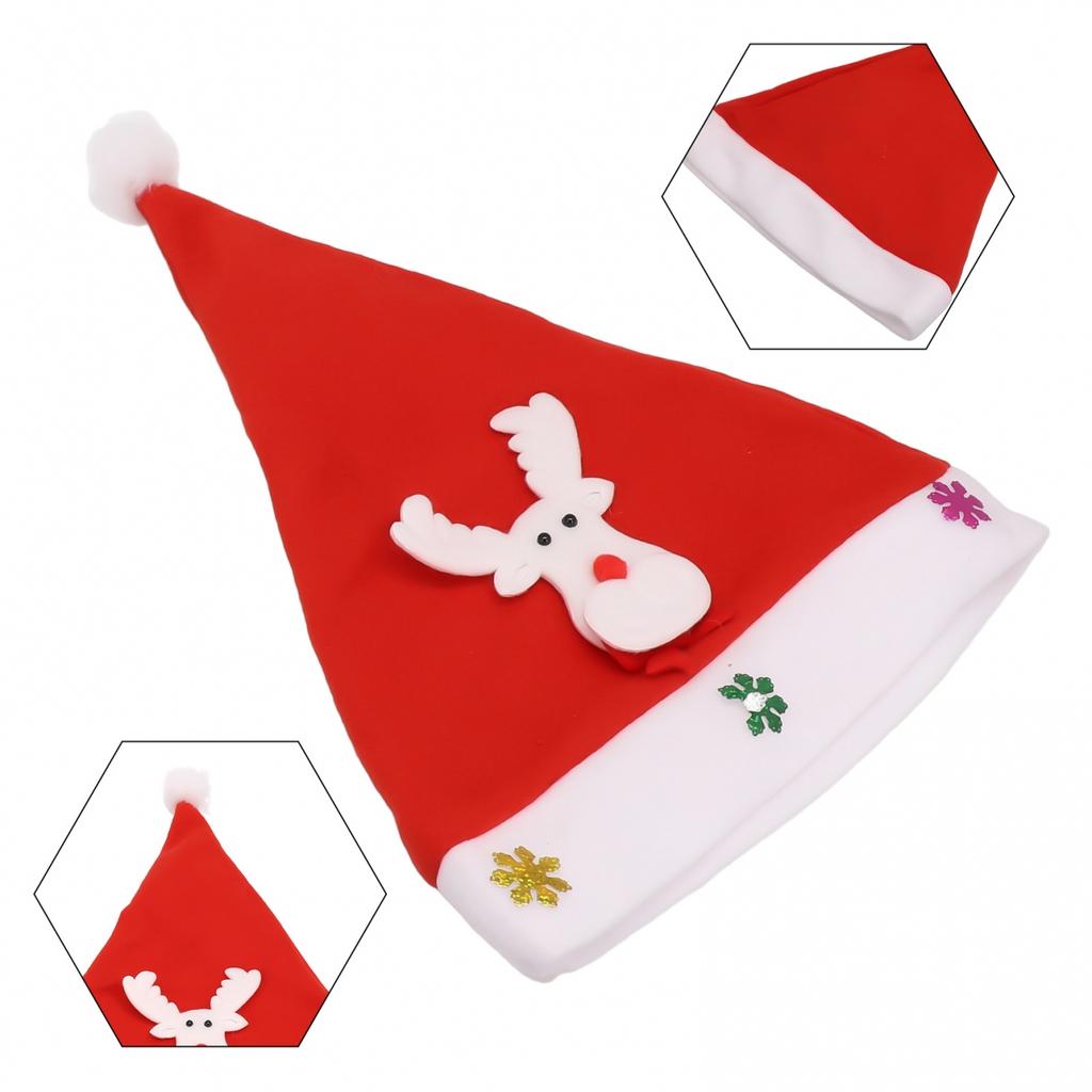 Adult/Children Christmas Santa Hat Non-woven Fabric Plush Fabric