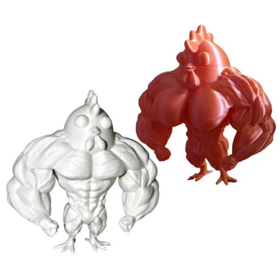 Chicken Statue 3D Desktop Chicken Ornament Muscular Rooster Hen Figurine