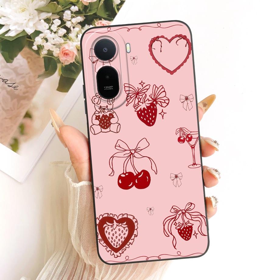 For Xiaomi Redmi A7 Pro Poco C85X Phone Case Floral Daisy Aesthetic Moon Nigth Bow Pattern Funda Soft Matte Silicone Back Cover