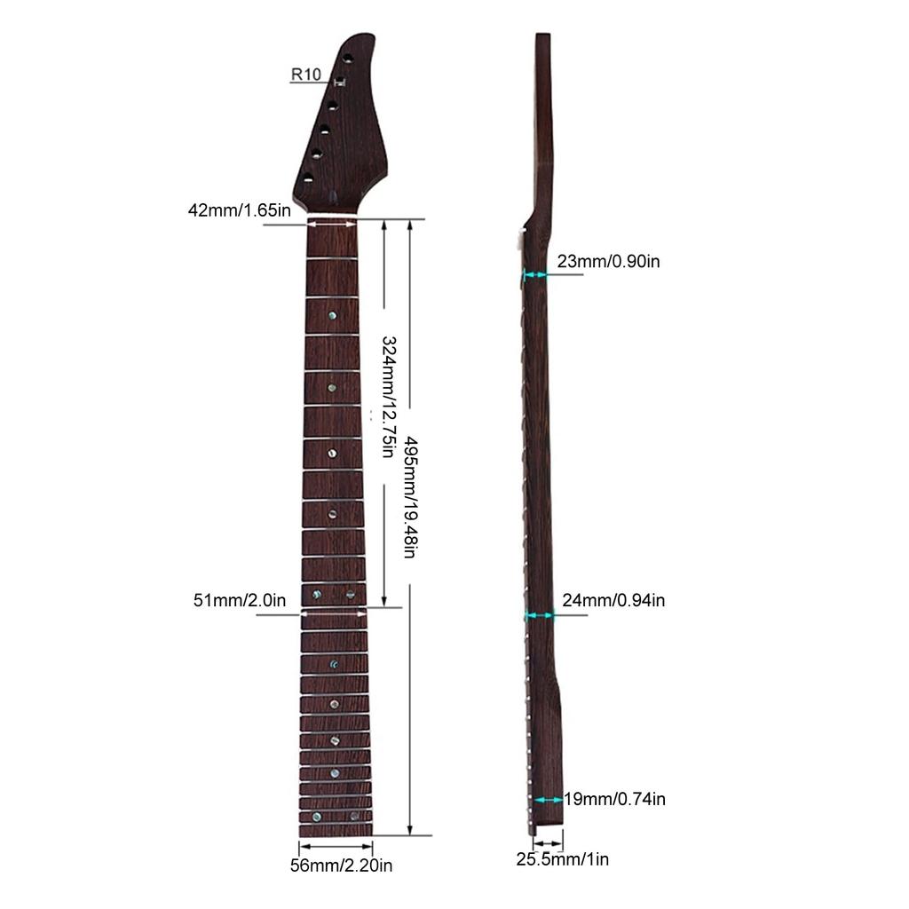 22 Fret Electric Guitar Neck Fretboard Maple Wood Fretboard Guitar Fretboard Electric Guitar Neck Replacement