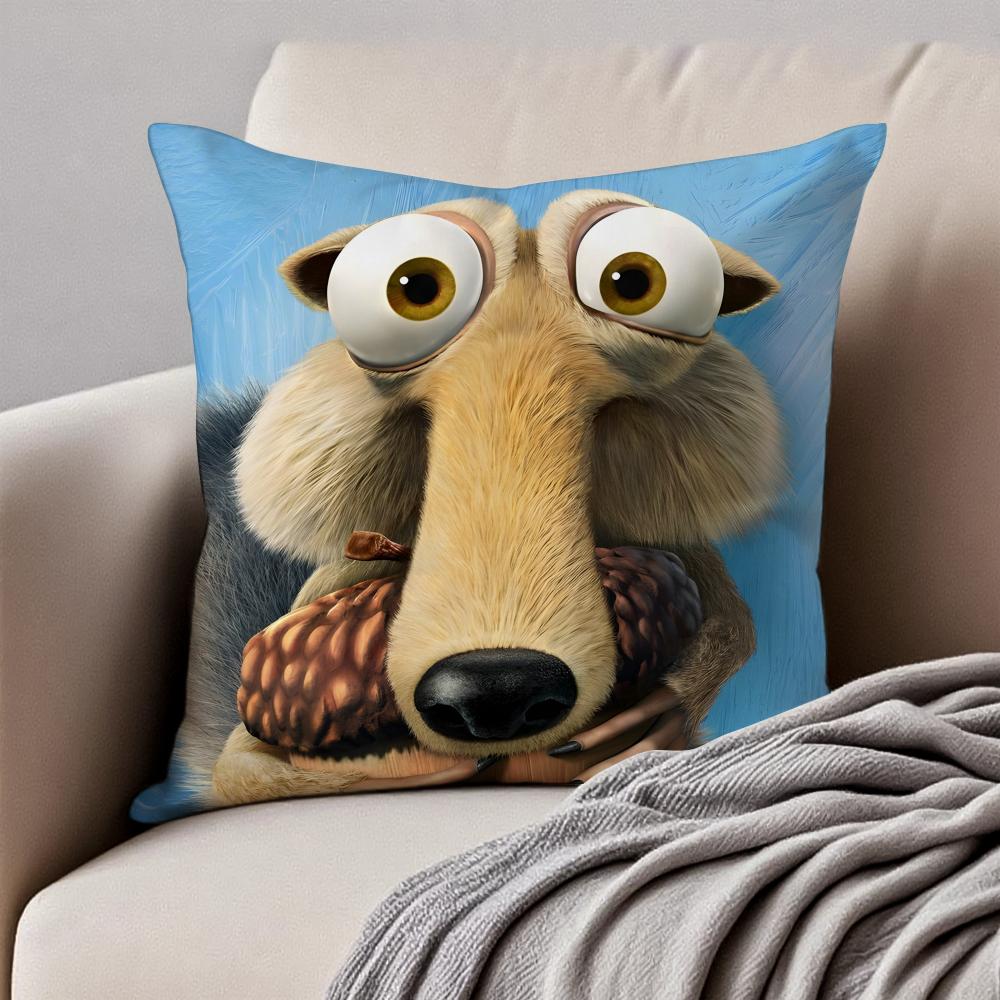 Copricuscino Cuscino Federa Film d'Animazione Classico L'Era Glaciale Antiacaro Cerniera Invisibile Peluche Corto Cuscino per Divano