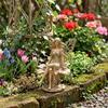Resin Flower Fairy Statue Sitting On Flower For Spring Summer Outdoor Garden Decoration Yard Lawn Ornament