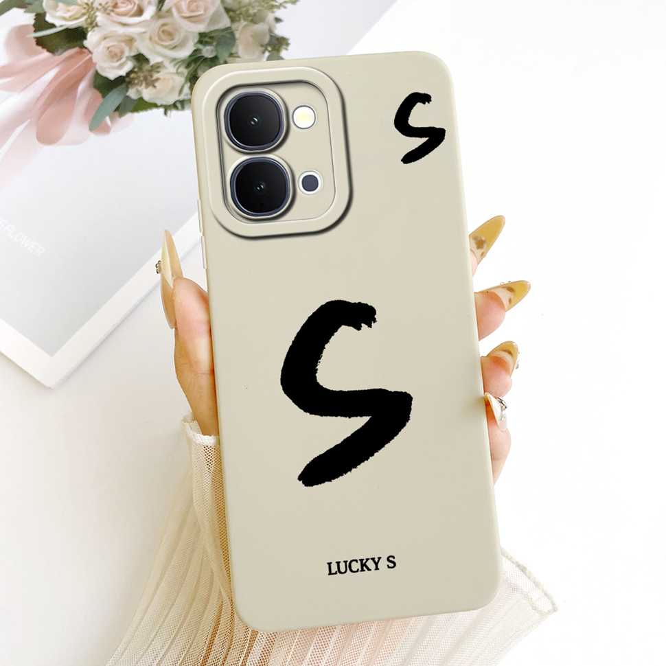 For vivo Y31d 4G V2543 6.75"Case Simple Letter Lucky Silicone Full Protcetion Back Cover For Vivo Y 31d Y31D 4G Phone Cases Capa