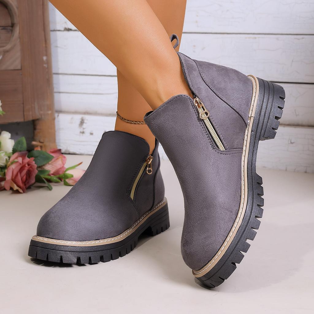 Women Simple Stylish Boots  New Thick Sole Ankle Boots Fashion Comfortable Shoes for Women Plus Size Platform Shoes Women