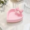 Narrative Space Decoration 3D Printed Bow Jewelry Tray, Cute Heart-Shaped Organizer, Stable Decorative Desktop Organizer Lightweight Luxury Desk Decor