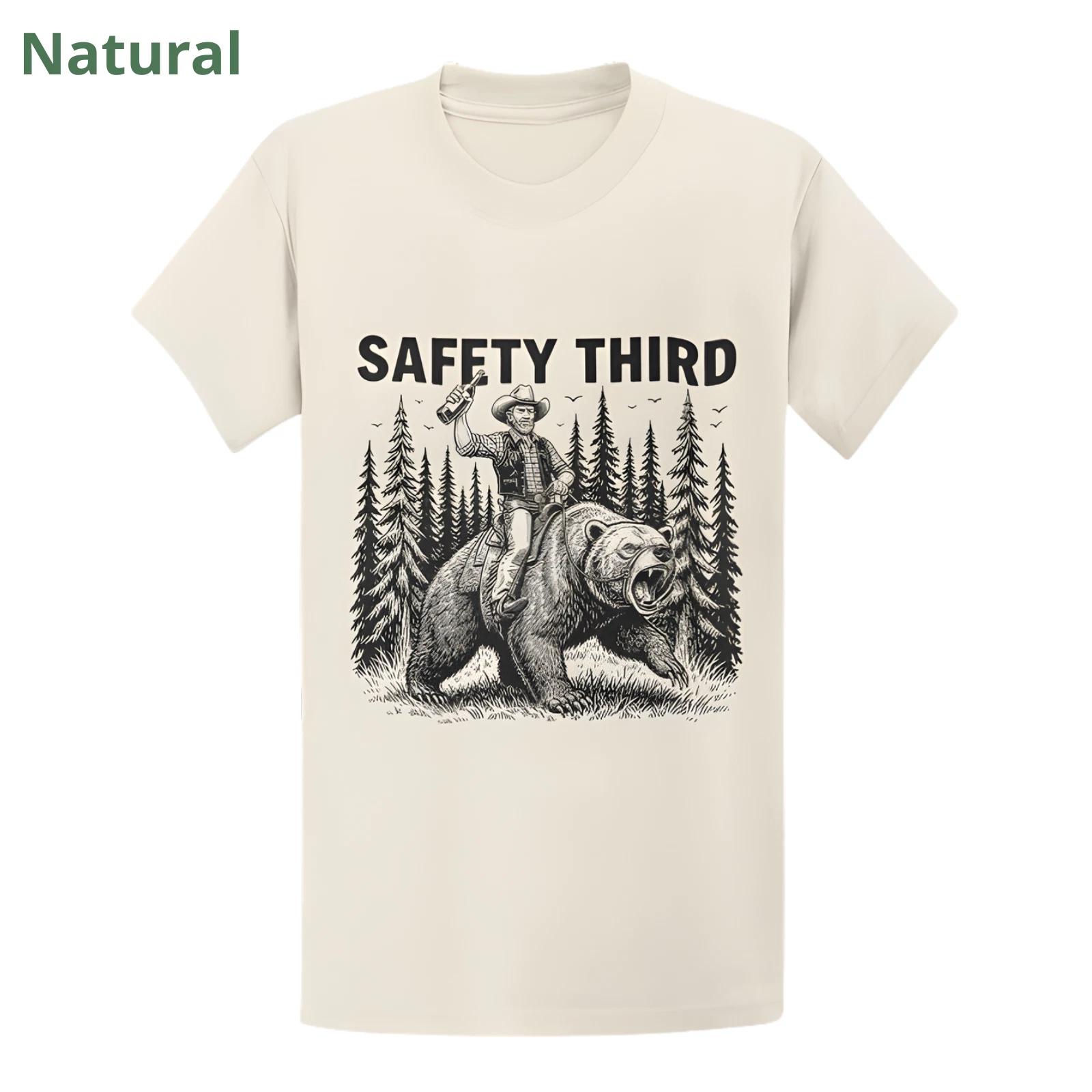 Safety Third Grizzly Bear T-Shirt - Funny Yellowstone Park Tee 1 4XL