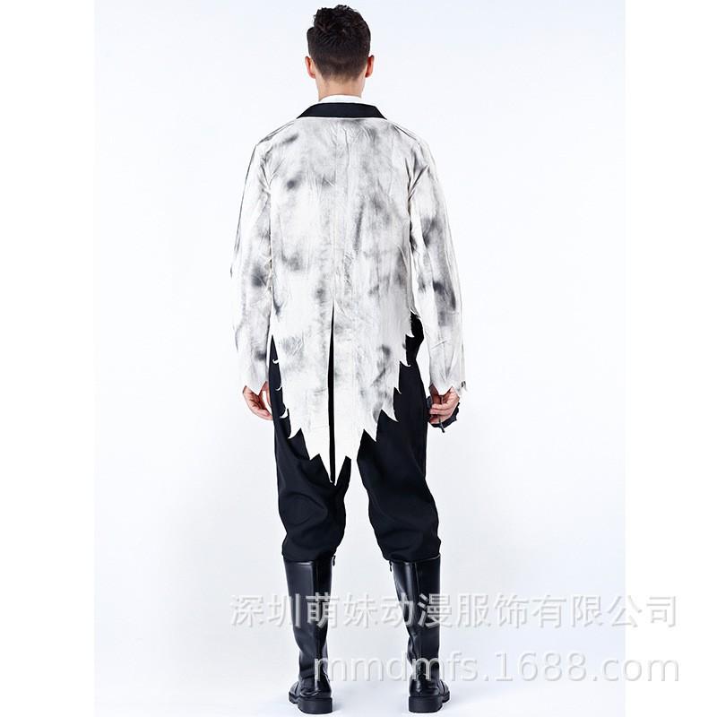 Halloween Costume Adults Ghost Bride Groom Set Horror Couple Cosplay Outfit Stage Performance Dress