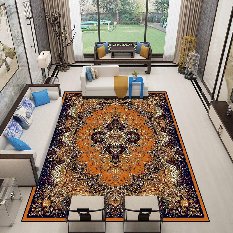 Gorgeous Persian Style Rugs for Living Room Home Decor Red Carpet Parlor Washable Big Size Floor Mat Antiskid Entrance Door Mat