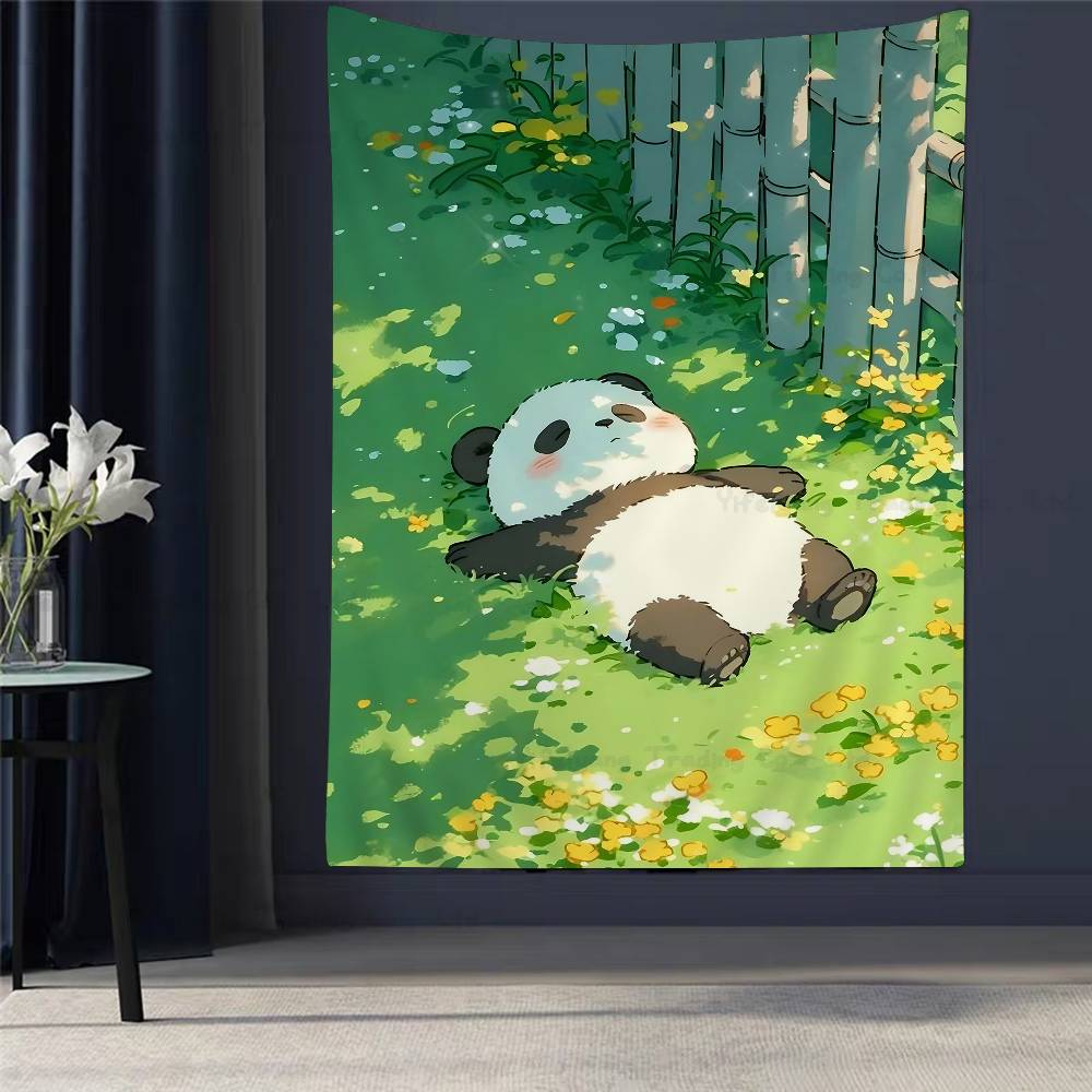 

Cute Cartoon Panda Cartoon Tapestry Home Decoration Hippie Bohemian Decoration Divination Home Decor 74x94cm(29x37in)