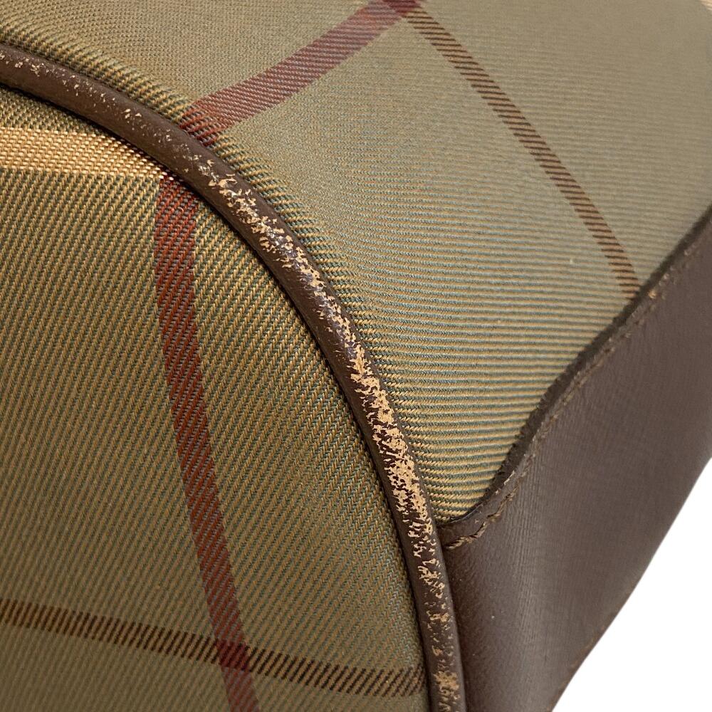 Burberrys purse Mega check canvas Shoulder Bag Khaki green canvas mens Used